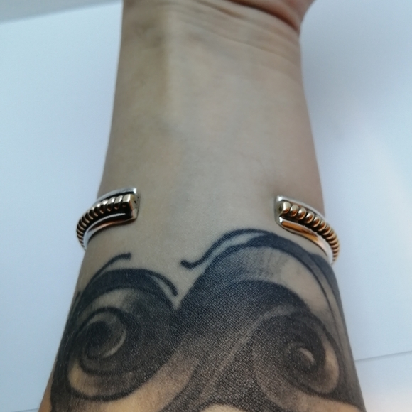 Vintage 12K GP & Solid Sterling Silver 925 Bangle - Picture 9 of 10